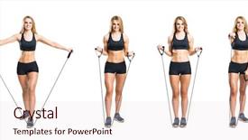  Presentation with sportswear - Theme enhanced with warmups - fit healthy and sporty woman background and a lemonade colored foreground