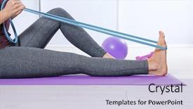  Presentation with law enforcement training - Amazing PPT theme having elasticity - girl training with elastic backdrop and a light blue colored foreground