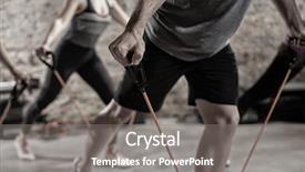  Presentation with group training - PPT theme consisting of resistance - group training fitness sport training background and a gray colored foreground