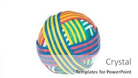  Presentation with inference - Colorful slide set enhanced with rubber-band-ball-with-patterened backdrop and a white colored foreground