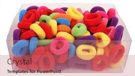  Presentation with rubber - Slide set enhanced with rubber-bands-for-hair-colorful background and a coral colored foreground
