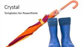  Presentation with rubber - Beautiful theme featuring rubber boots and a colorful backdrop and a white colored foreground