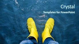  Presentation with boot camp boots - Amazing presentation theme having rubber boots in the water backdrop and a  colored foreground