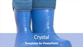  Presentation with rubber - PPT theme having rubber boots isolated on white background and a teal colored foreground