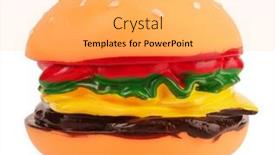  Presentation with hamburger - Slide deck with rubber-burger-hamburger-toy-isolated background and a yellow colored foreground