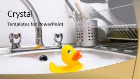  Presentation with rubber duck - Amazing slides having rubber duck in kitchen sink backdrop and a light gray colored foreground