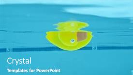  Presentation with rubber duck - Audience pleasing slide deck consisting of rubber duck piers under the surface of a clean swimming pool backdrop and a teal colored foreground