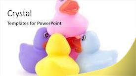 Presentation with working together - Beautiful PPT layouts featuring rubber ducks working together backdrop and a white colored foreground