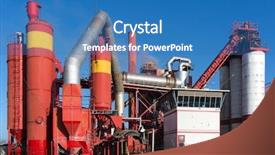  Presentation with petrol factory - Presentation theme featuring rubber factory in the netherlands background and a  colored foreground