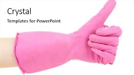  Presentation with rubber - Amazing presentation having rubber glove on hand isolated on white backdrop and a white colored foreground