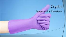  Presentation with rubber - Amazing presentation theme having rubber glove on hand on blue background backdrop and a light blue colored foreground