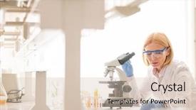  Presentation with rubber gloves - Slide set enhanced with rubber gloves busy with biologic background and a lemonade colored foreground