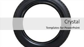  Presentation with tire - Beautiful PPT theme featuring rubber parts - car tire isolated on white backdrop and a white colored foreground