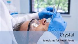  Presentation with rubber - Amazing PPT layouts having rubber parts - close up of doctor giving backdrop and a light blue colored foreground