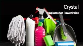  Presentation with black copper radiator of engine - Slide set having cleaning supplies on black background background and a black colored foreground