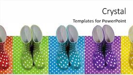  Presentation with rubber - Slide set enhanced with rubber rain boots with dots background and a white colored foreground