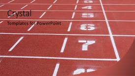  Presentation with running tracks - Colorful presentation theme enhanced with rubber running tracks with numbers backdrop and a red colored foreground