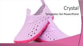  Presentation with rubber - Cool new presentation theme with shoes casual - rubber sandals isolated backdrop and a white colored foreground