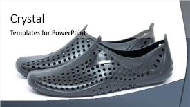  Presentation with rubber - Cool new presentation design with rubber sandals isolated on the white background backdrop and a white colored foreground