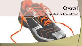  Presentation with sneakers - Presentation having rubber shoes - sport sneakers isolated on white background and a lemonade colored foreground