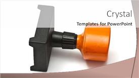  Presentation with stamp - Presentation theme enhanced with rubber stamp isolated on white background background and a white colored foreground