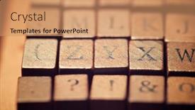  Presentation with stamps - Colorful PPT theme enhanced with rubber stamps close up backdrop and a coral colored foreground