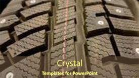  Presentation with tire - Colorful slide set enhanced with rubber-tire-with-studs-close backdrop and a tawny brown colored foreground