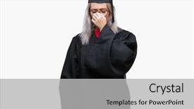  Presentation with frustration - Amazing presentation design having rubbing nose and eyes feel backdrop and a  colored foreground