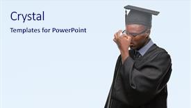  Presentation with eye african american models - PPT theme featuring rubbing nose and eyes feel background and a  colored foreground