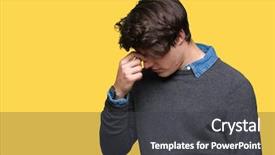  Presentation with elegant - Cool new PPT layouts with rubbing nose and eyes feel backdrop and a  colored foreground