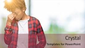  Presentation with african american leadership - Amazing presentation theme having rubbing nose and eyes feel backdrop and a violet colored foreground