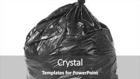  Presentation with smart garbage management - Slide deck consisting of rubbish bin - garbage bag isolated background and a dark gray colored foreground