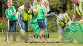  Presentation with family day - Colorful slide set enhanced with rubbish on a sunny day backdrop and a yellow colored foreground