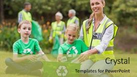  Presentation with family day - Theme consisting of rubbish on a sunny day background and a yellow colored foreground
