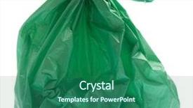  Presentation with plastic bag - Presentation theme featuring rubbish plastic bag background and a ocean colored foreground