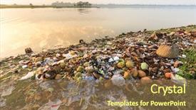  Presentation with plastic pollution - Audience pleasing slide set consisting of rubbish pollution with plastic backdrop and a tawny brown colored foreground