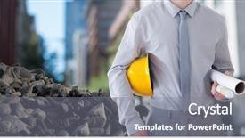  Presentation with rubble - Colorful slide set enhanced with rubble stones with architect construction backdrop and a gray colored foreground