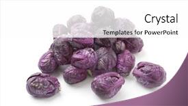  Presentation with brussels - Theme consisting of rubix - purple brussels sprouts on white background and a white colored foreground