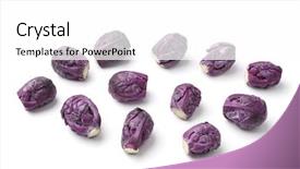  Presentation with brussels - Theme featuring rubix - purple brussels sprouts on white background and a white colored foreground