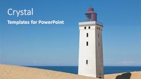 Presentation with lighthouse - Amazing PPT layouts having rubjerg-knude-fyr-lighthouse backdrop and a teal colored foreground