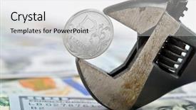  Presentation with stock control - Presentation design with ruble control collapse crash exchange background and a light gray colored foreground