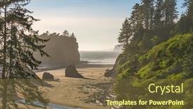  Presentation with olympic - Presentation design with ruby beach in olympic national background and a tawny brown colored foreground