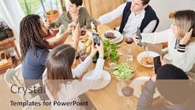  Presentation with lunch - Beautiful PPT layouts featuring rude-friends-all-look backdrop and a coral colored foreground