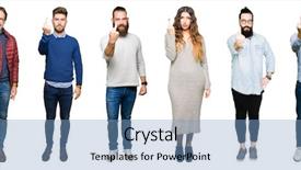  Presentation with people collage - Presentation featuring rudeness - collage of people over white background and a  colored foreground