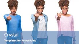  Presentation with african american girl power business - Colorful presentation theme enhanced with rudeness - collage of young beautiful african backdrop and a  colored foreground