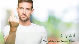  Presentation with young man wearing a hat - Beautiful slide deck featuring rudeness - handsome man wearing casual white backdrop and a  colored foreground
