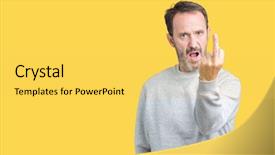  Presentation with finger - Audience pleasing PPT layouts consisting of rudeness - handsome middle age senior man backdrop and a  colored foreground