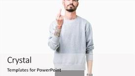  Presentation with man lust - Beautiful slides featuring rudeness - young handsome man wearing sweatshirt backdrop and a  colored foreground