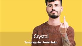  Presentation with murder winter - PPT theme with rudeness - young handsome man wearing winter background and a  colored foreground