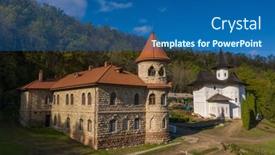  Presentation with village women - Audience pleasing presentation design consisting of rudi-village-soroca-district-moldova backdrop and a ocean colored foreground